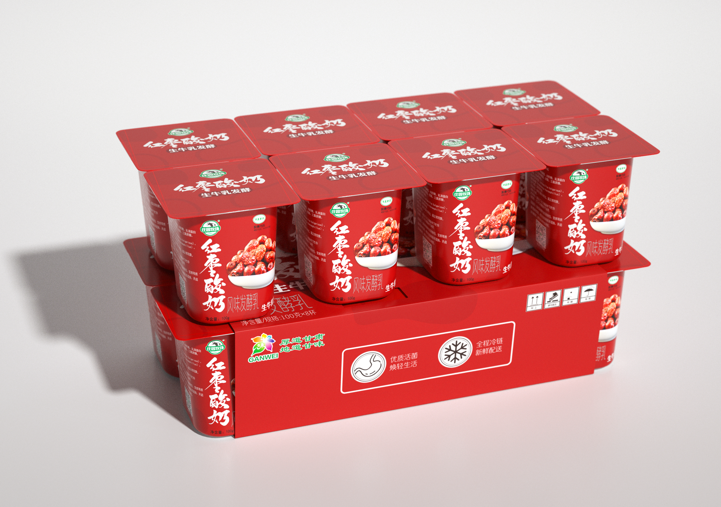 八连杯风味酸牛奶(红枣味)