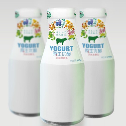 玻璃瓶原生优酪乳