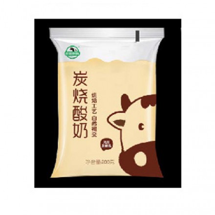 透明袋炭烧酸奶